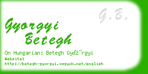 gyorgyi betegh business card